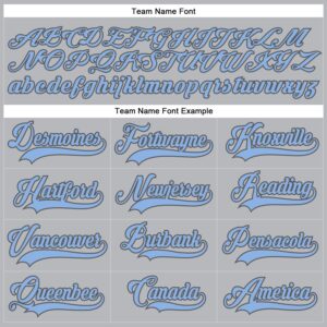 Custom Gray Light Blue-Steel Gray Hockey Lace Neck Jersey