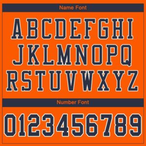 Custom Orange Navy-White Mesh Authentic Football Jersey